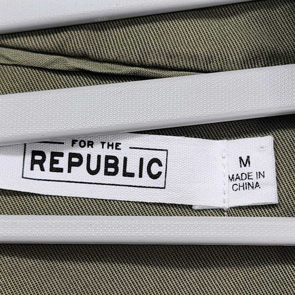 For The Republic Jacket Womens M Green Lyocell Tie Waist Drape Front Lightweight - Picture 3 of 9